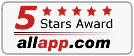 5 stars award from allapp